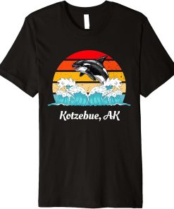 Vintage Kotzebue AK Distressed Orca Killer Whale Art Premium T-Shirt