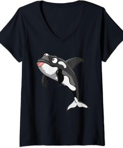 Womens Funny Killer Orca Whale Lover V-Neck T-Shirt