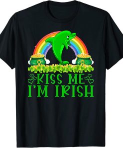 Funny Rainbow Kiss Me I"m Irish Orca Fish St Patrick"s Day T-Shirt