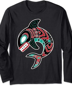 Northwest Coast Orca Native American Totem Killer Whale Long Sleeve T-Shirt