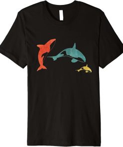 Orcas Whales Retro Premium T-Shirt